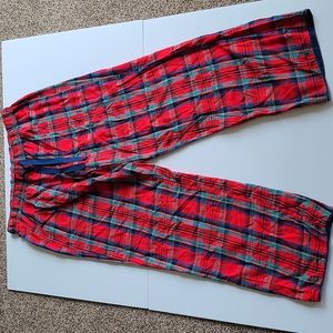 Victoria Secret Small Red blue green white plaid elastic waistband pajama pants
